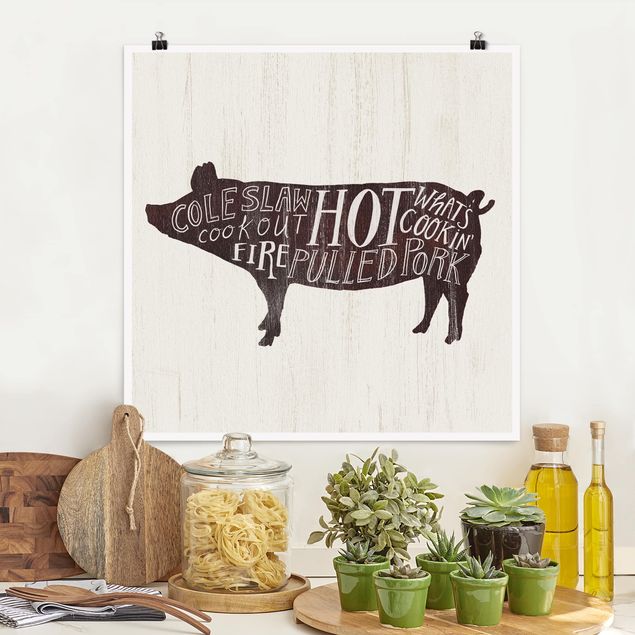 Prints quotes Farm BBQ - Pig