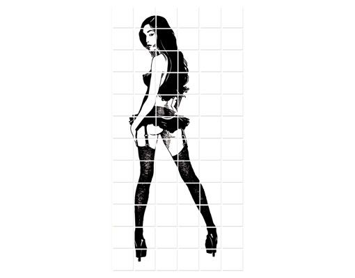 Tile films red Asian Pin-up