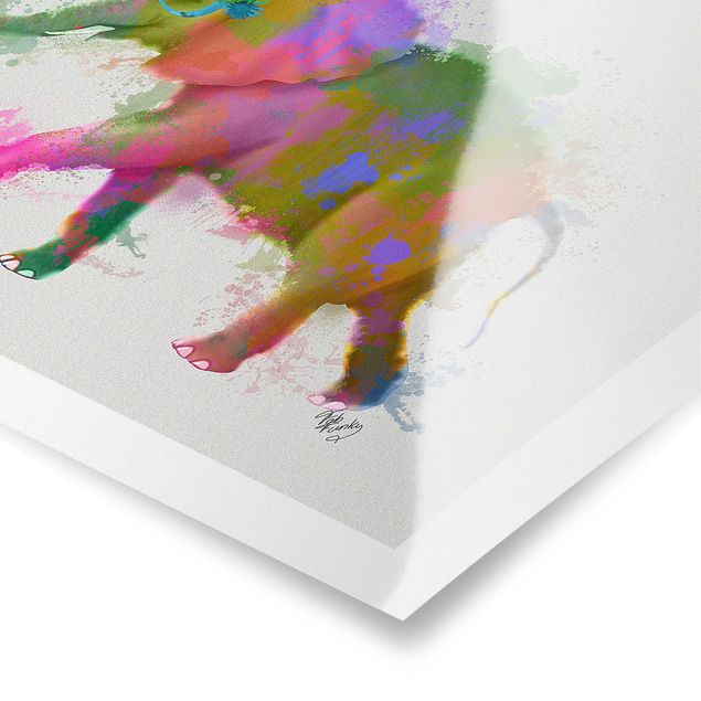 Prints multicoloured Rainbow Splash Elephant