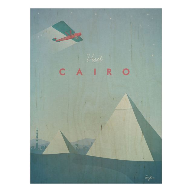 Wood prints vintage Travel Poster - Cairo