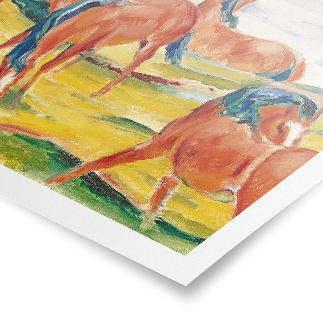 Art posters Franz Marc - Grazing Horses