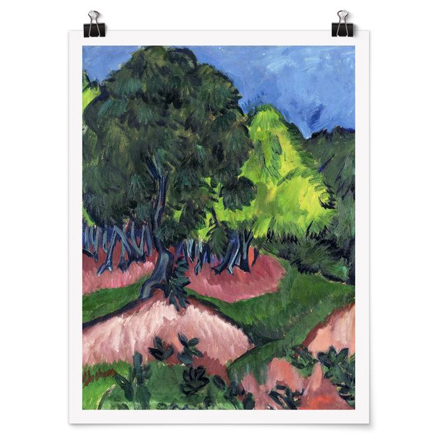 Landscape wall art Ernst Ludwig Kirchner - Landscape with Chestnut Tree