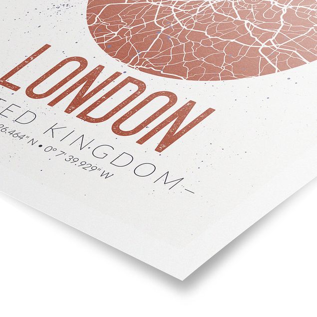 Prints quotes City Map London - Retro
