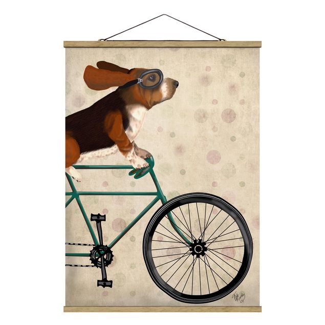 Animal canvas Cycling - Basset On Bike