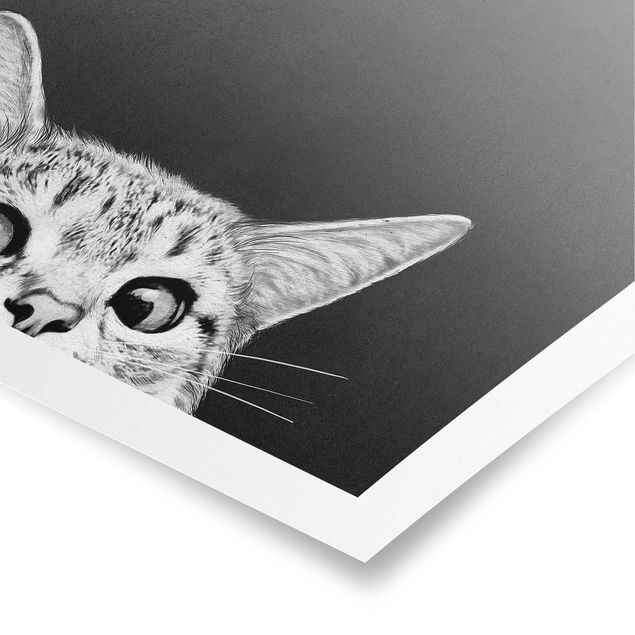 Black and white art Illustration Cat Black And White Drawing