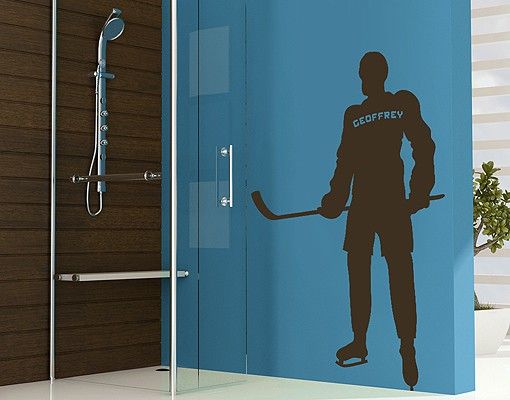 Kids room decor Wall Decal no.RS109 Customised text Ice Hockey