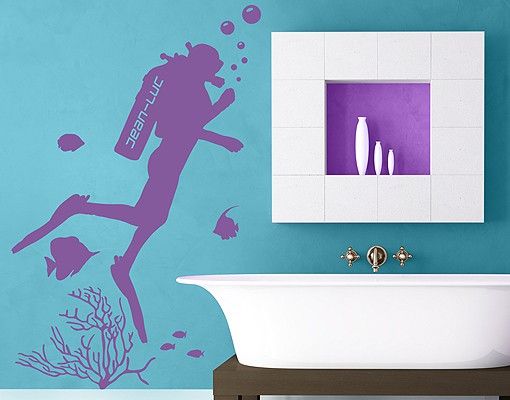 Kids room decor Wall Decal no.RS123 Customised text Aquanaut