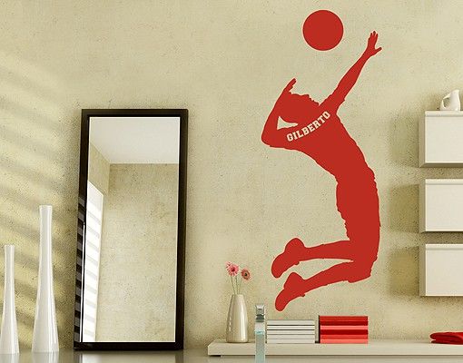 Nursery decoration Wall Decal no.RS124 Customised text Volleyball