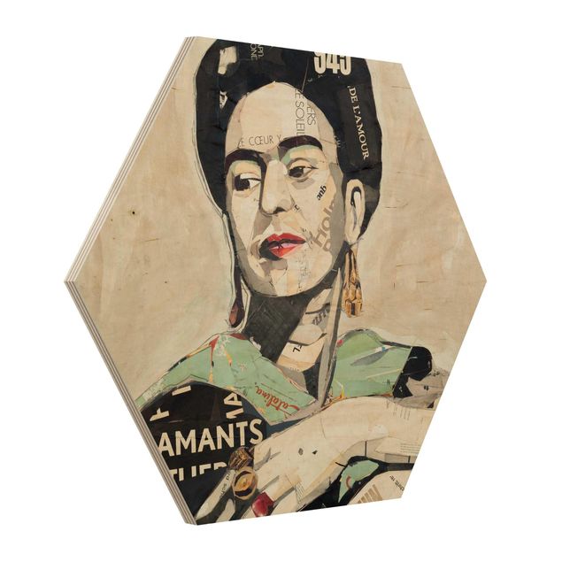 Prints on wood Frida Kahlo - Collage No.4