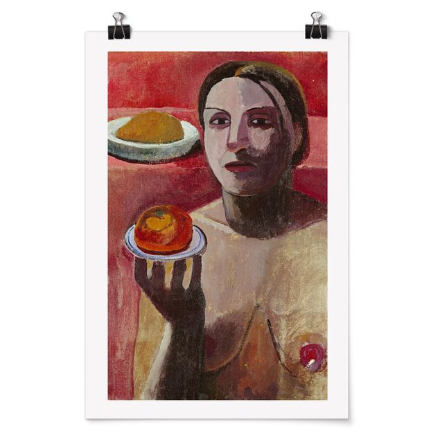 Canvas art Paula Modersohn-Becker - Semi-nude Italian Woman with Plate