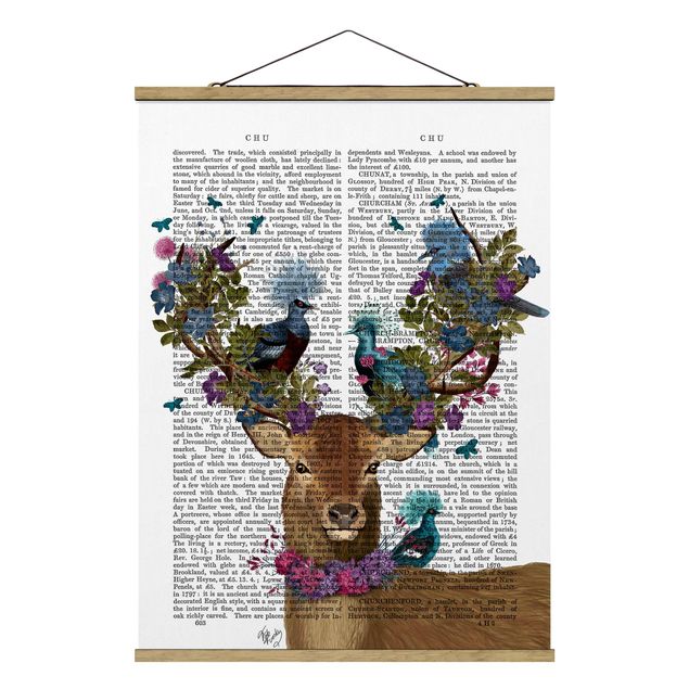 Prints nursery Fowler - Deer With Pigeons