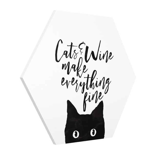 Framed quotes Cats And Wine make Everything Fine
