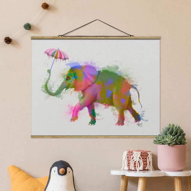 Prints elefant Rainbow Splash Elephant
