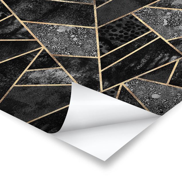 Prints Grey Triangles Gold