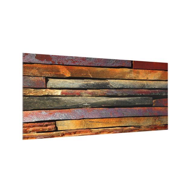 Wood effect splashbacks for kitchens Stack of Planks