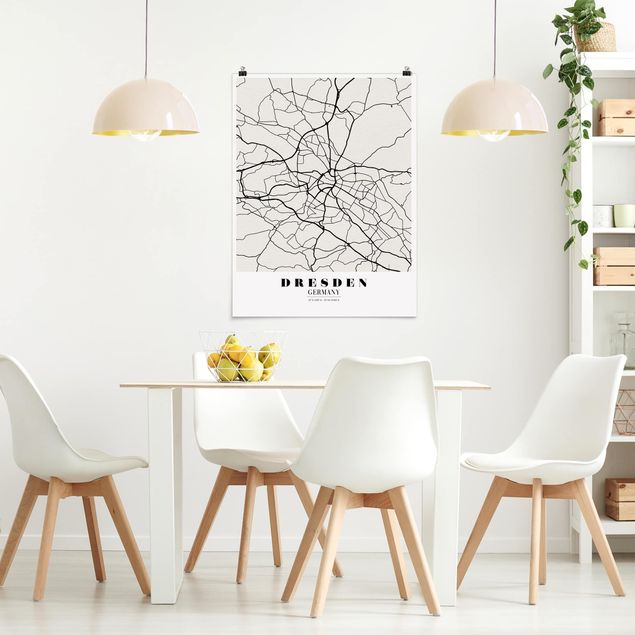 Printable world map Dresden City Map - Classical