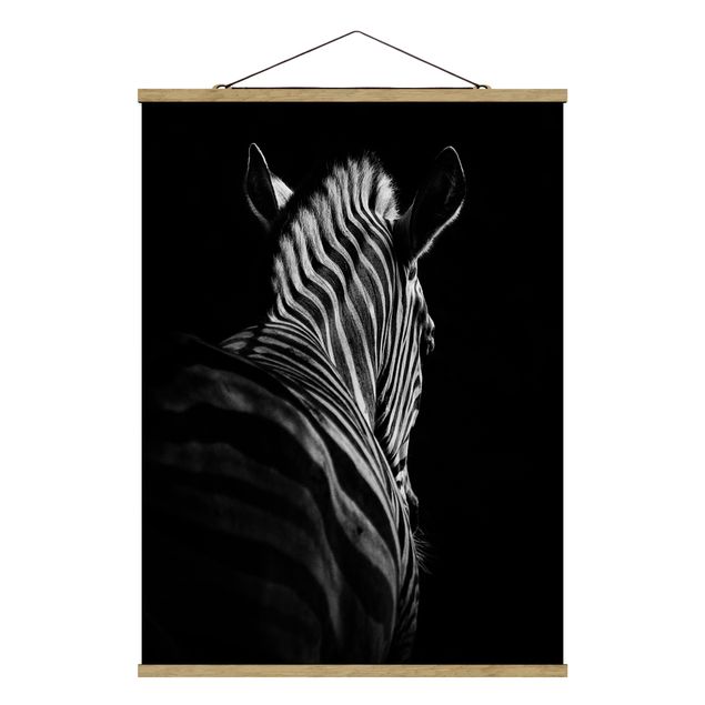 Modern art prints Dark Zebra Silhouette