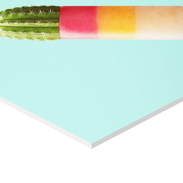 Hexagon shape pictures Popsicle With Cactus
