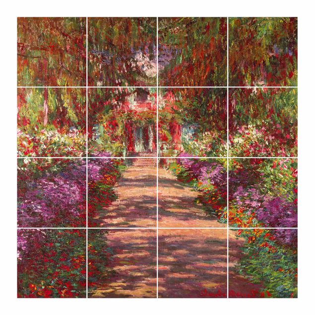 Tile films multicoloured Claude Monet - Pathway In Monet's Garden At Giverny
