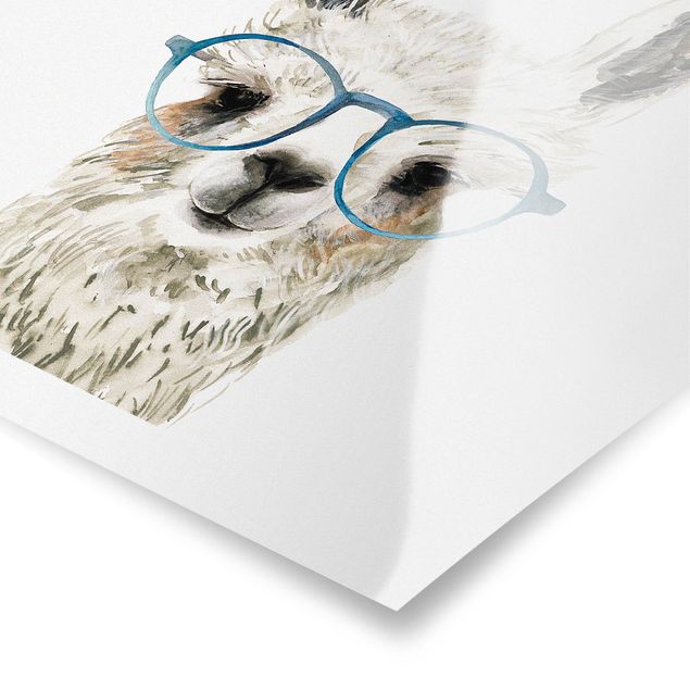 Posters animals Hip Lama With Glasses III