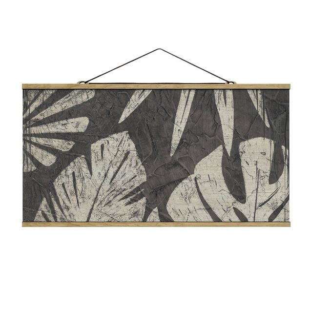 Modern art prints Palm Leaves Dark Grey Backdrop