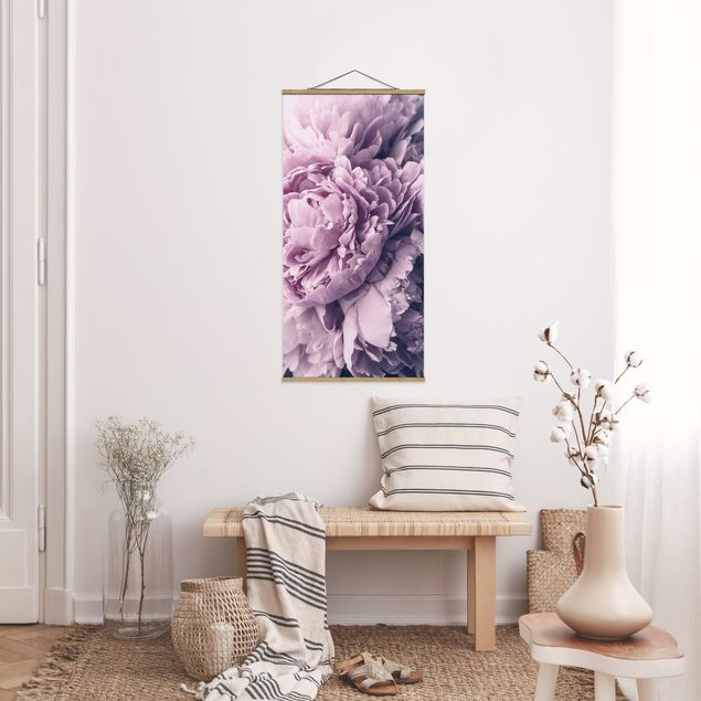 Floral canvas Purple Peony Blossoms