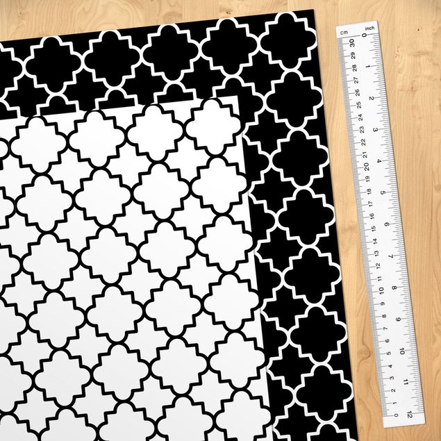 Adhesive films for furniture cabinet Moroccan Tile Pattern Quatrefoil Set