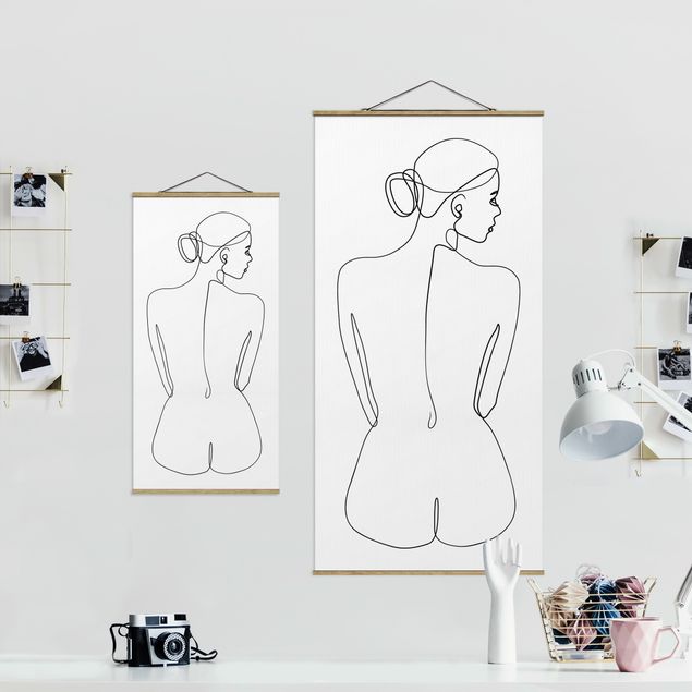 Black and white wall art Line Art Nudes Back Black And White