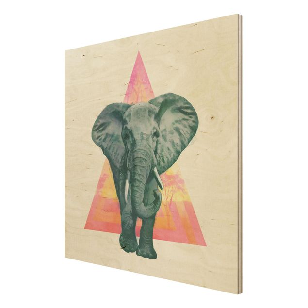 Laura Graves Art Illustration Elephant Front Triangle Painting