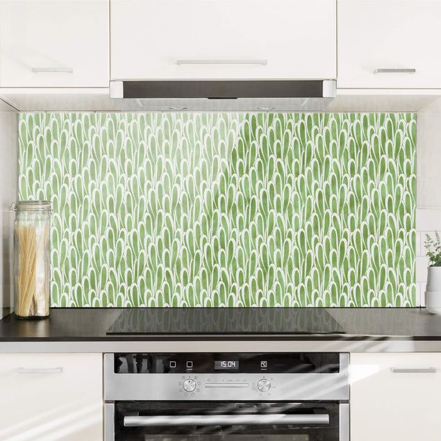 Kitchen Natural Pattern Succulents In Green