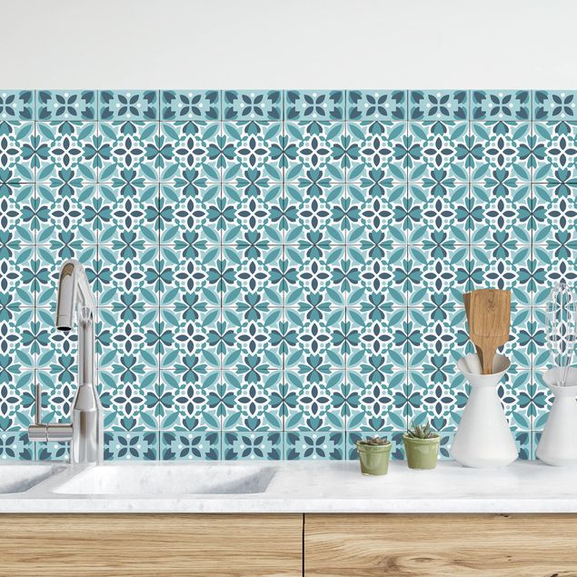 Kitchen Geometrical Tile Mix Blossom Turquoise