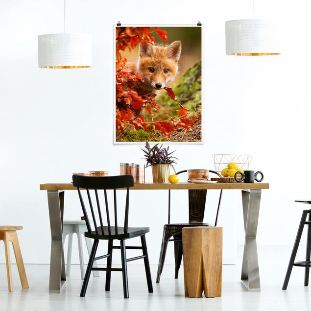 Tree print Fox In Autumn