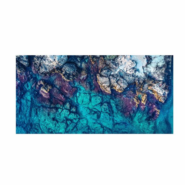 Modern rugs Top View Colourful Rocky Coastline