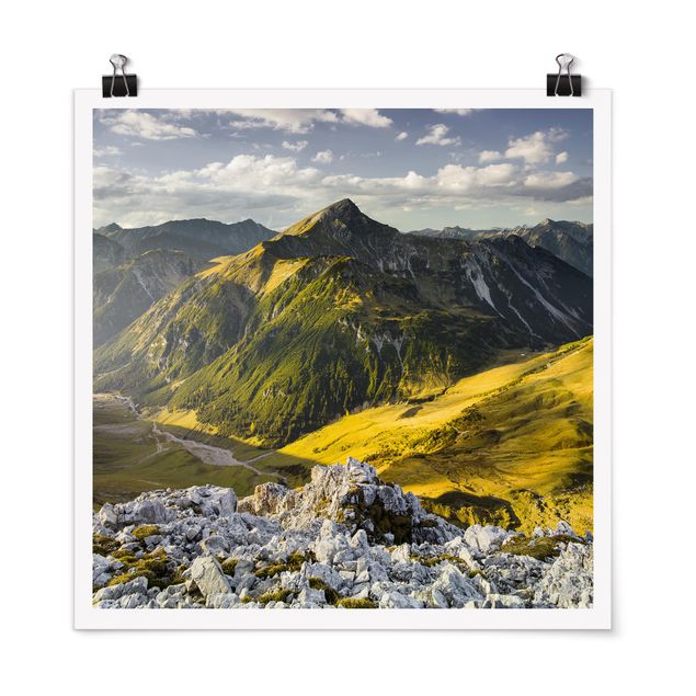 Mountain wall art Mountains And Valley Of The Lechtal Alps In Tirol