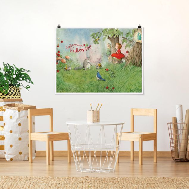 Modern art prints Little Strawberry Strawberry Fairy - Making Music Together