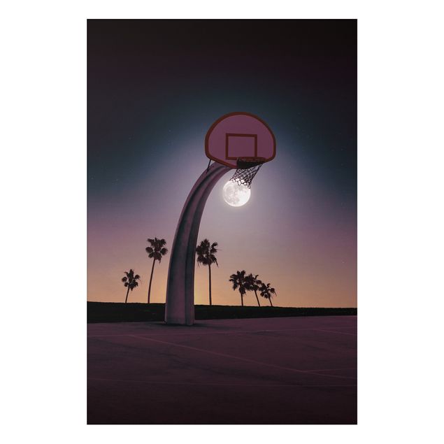 Art posters Basketball With Moon