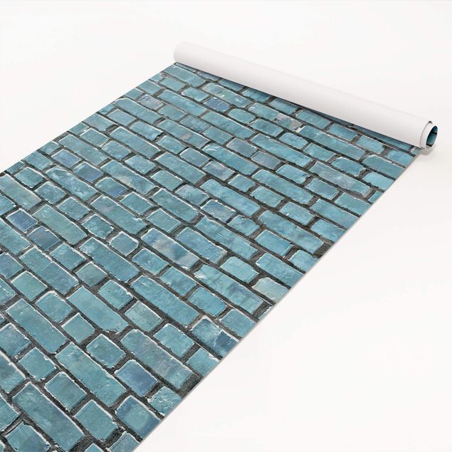 Adhesive films patterns Brick Tiles Turquoise