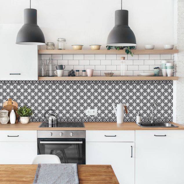 Kitchen splashback patterns Geometrical Tile Mix Hearts Black
