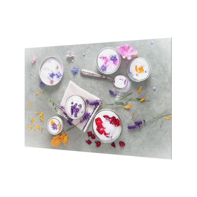 Glass Splashback - Edible Flowers With Lavender Sugar - Landscape 2:3