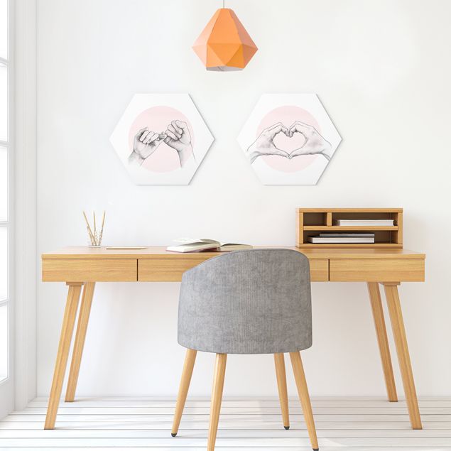 Contemporary art prints Drawings On Pink