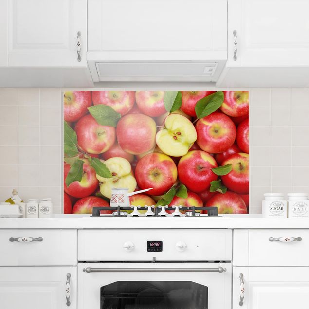 Glass splashback kitchen fruits and vegetables Juicy Apples