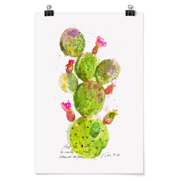 Floral prints Cactus With Bibel Verse III