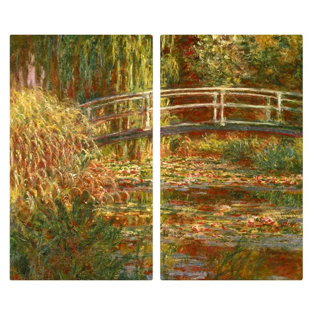 Oven top cover Claude Monet - Waterlily Pond And Japanese Bridge (Harmony In Pink)
