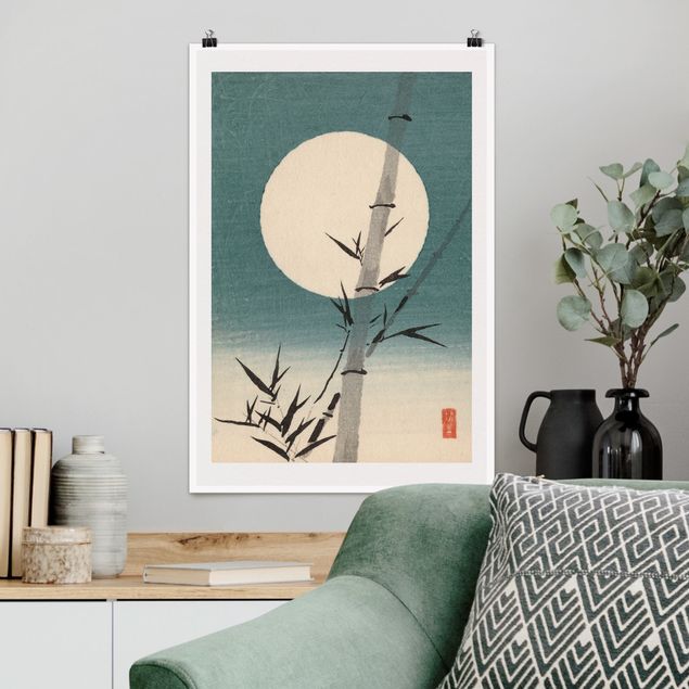 Kitchen Japanese Drawing Bamboo And Moon