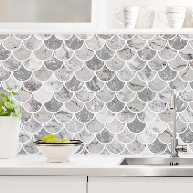 Kitchen Fish Scake Tiles Marble - Grey