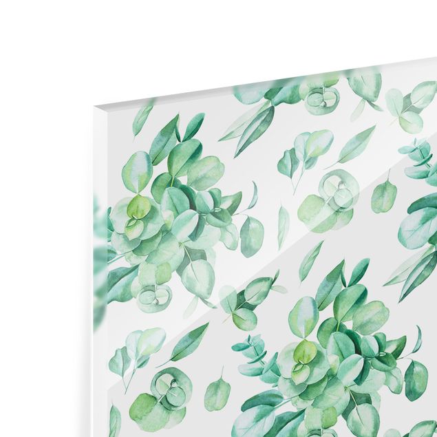 Splashback - Watercolour Eucalyptus Bouquet Pattern - Landscape format 2:1