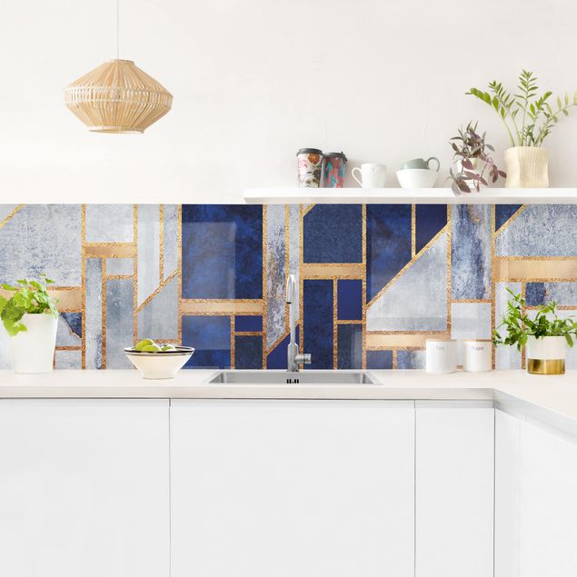 Kitchen splashback patterns Geometric Shapes With Gold