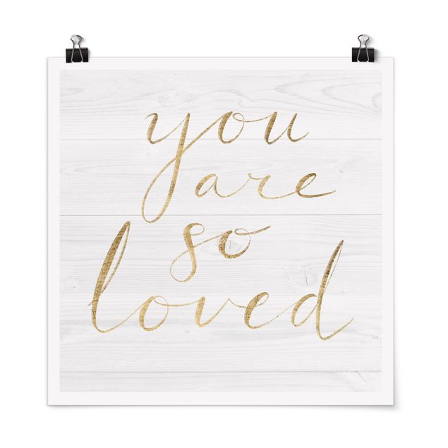 Quote wall art Wooden Wall White - Loved