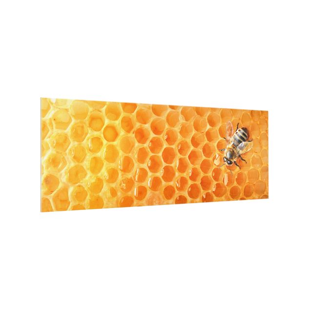 Glass splashback Honey Bee