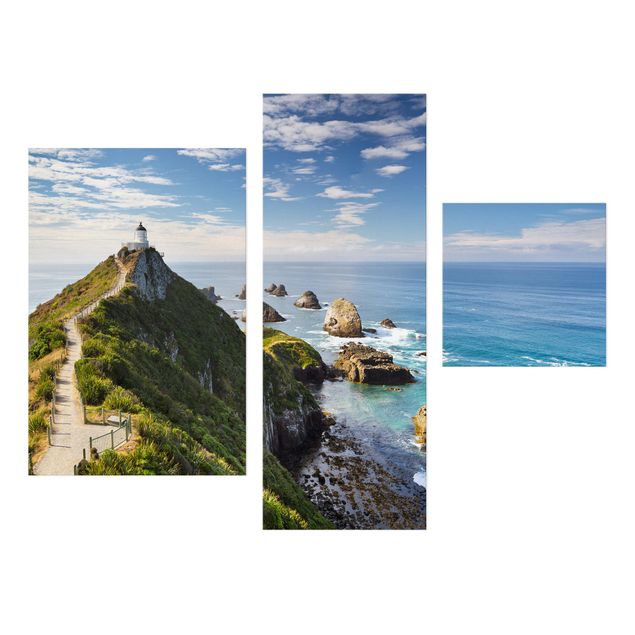 Mountain canvas wall art Nugget Point Lighthouse And Sea New Zealand